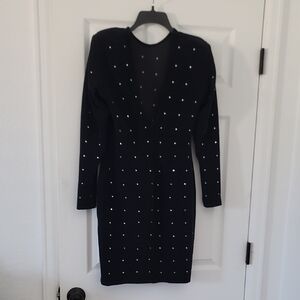 Tadashi Shoji Black Dress with Silver Details